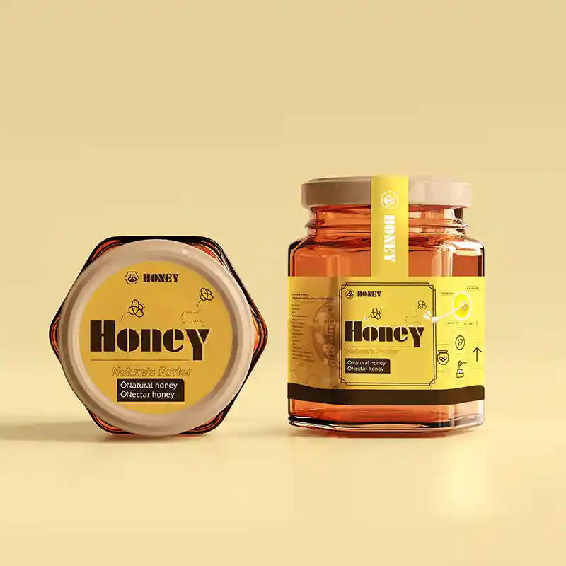 Custom Printing Waterproof Glass Bottle Cap Honey Label